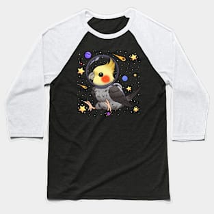 Cosmic Aviator: The Spacefaring Cockatiel Baseball T-Shirt